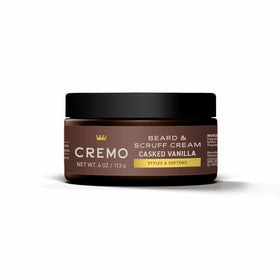 Cremo beard & scruff cream front packaging showing product and scent label for quick ID and benefit