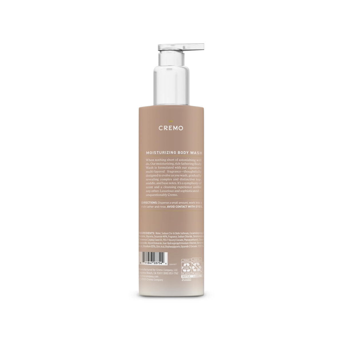 Cremo bottle in shower lifestyle scene showcasing luxurious scent experience