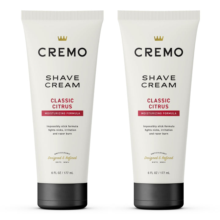 Cremo front packaging showing two tubes and clear product identity benefiting storage