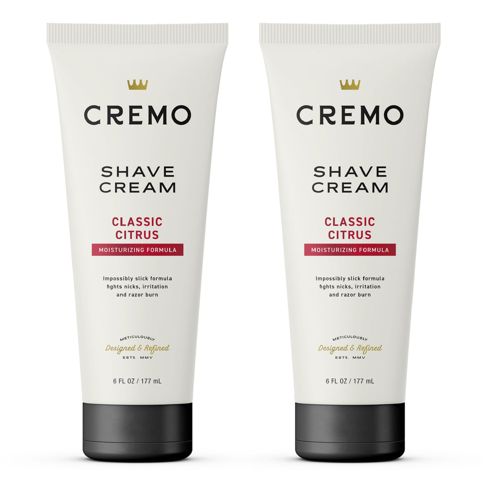 Cremo front packaging showing two tubes and clear product identity benefiting storage