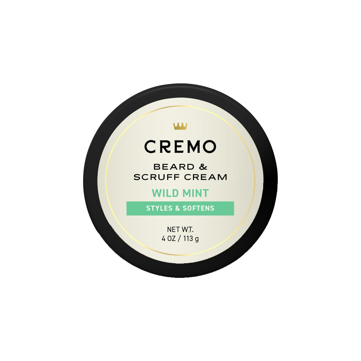 Cremo front packaging Wild Mint showing label and size, highlights calming relief