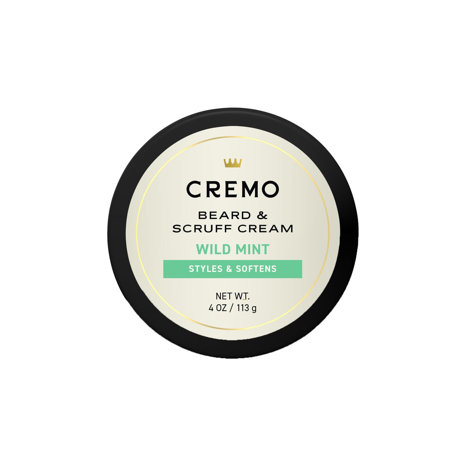 Cremo front packaging Wild Mint showing label and size, highlights calming relief