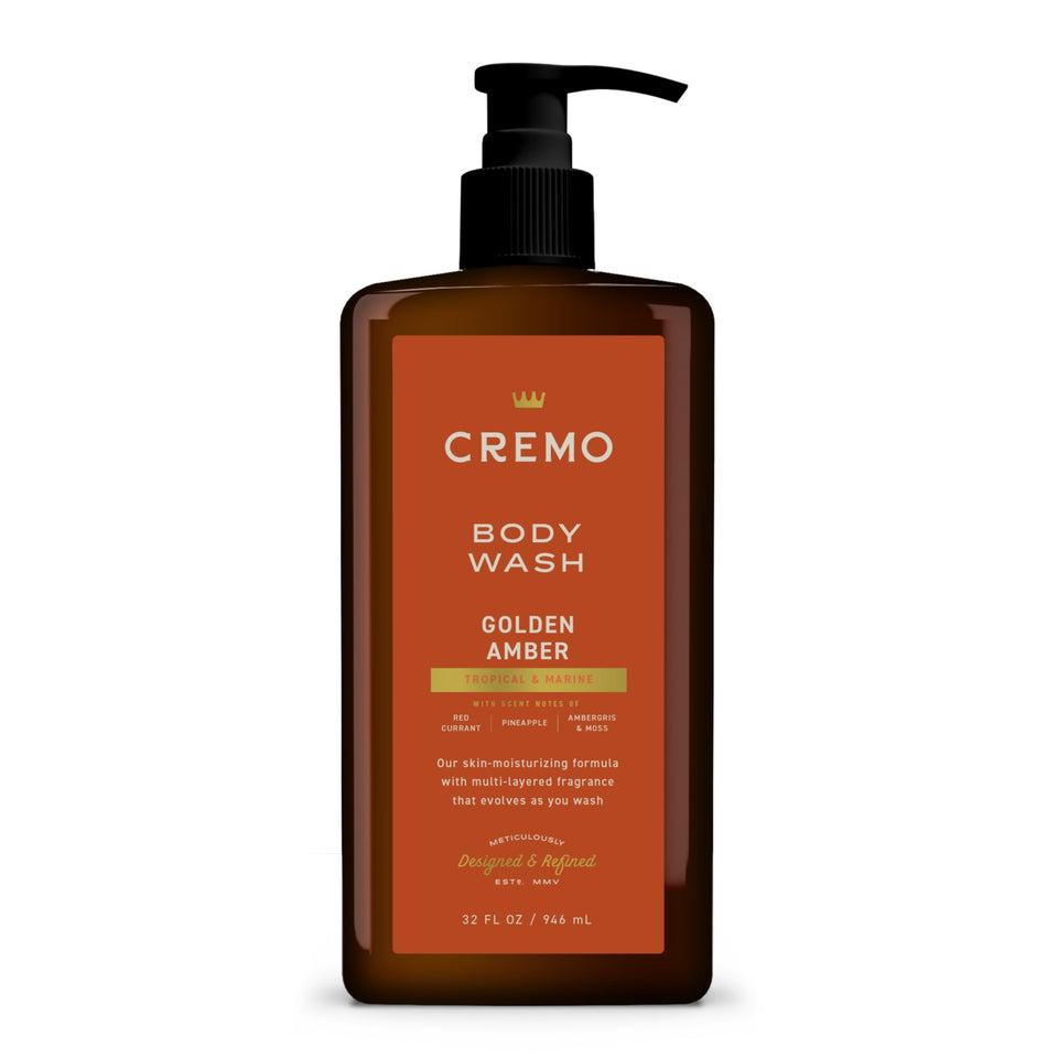 Cremo front bottle showing label and rich-lather benefit