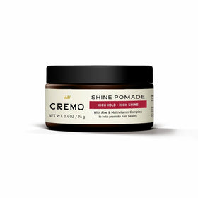 Cremo ingredient label close-up highlighting barber-grade quality