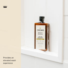 Cremo close-up label and bottle texture highlighting premium finish