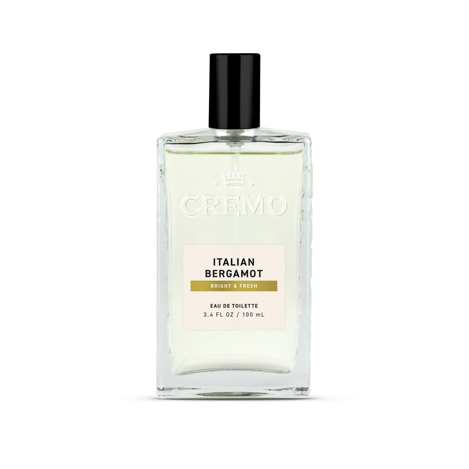 Cremo bottle front view showing elegant label and travel-friendly size