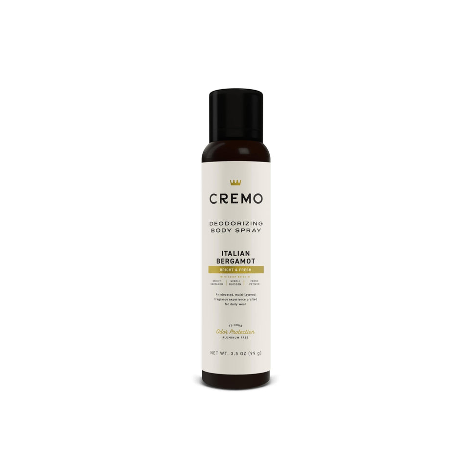 Cremo bottle front packaging showing label and elegant design, conveying premium scent