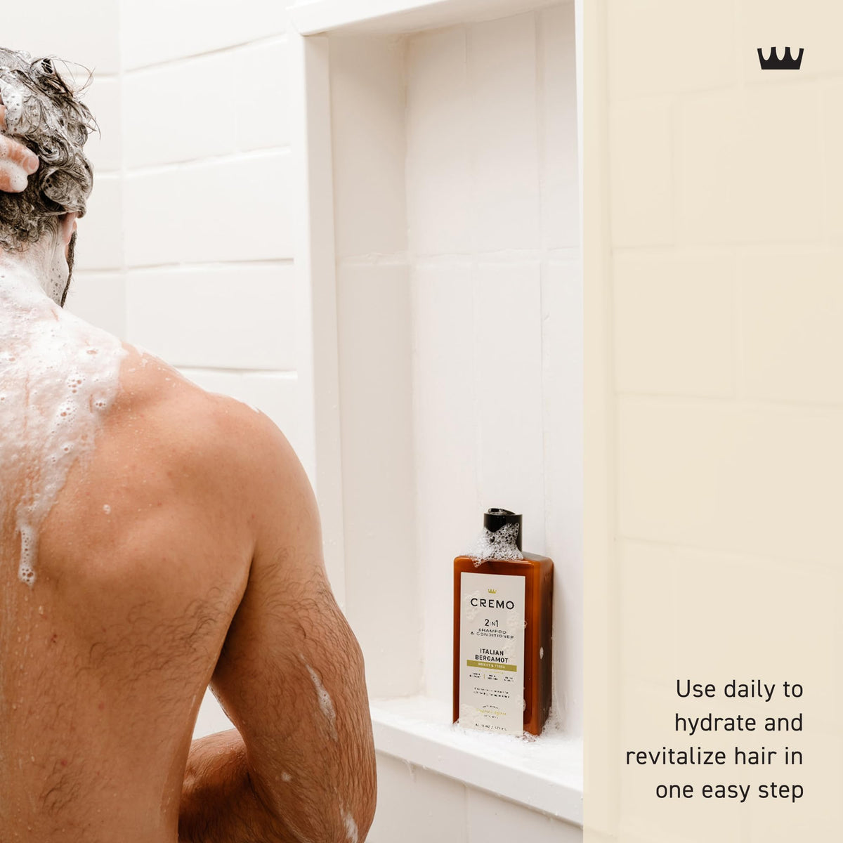 Cremo rich lather texture demonstrating cleansing and lightweight hydration