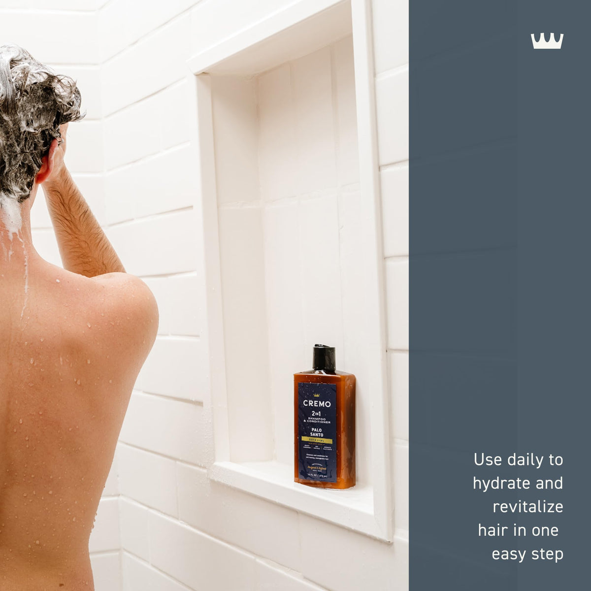 Cremo shampoo lather close-up highlighting creamy texture and conditioning slip
