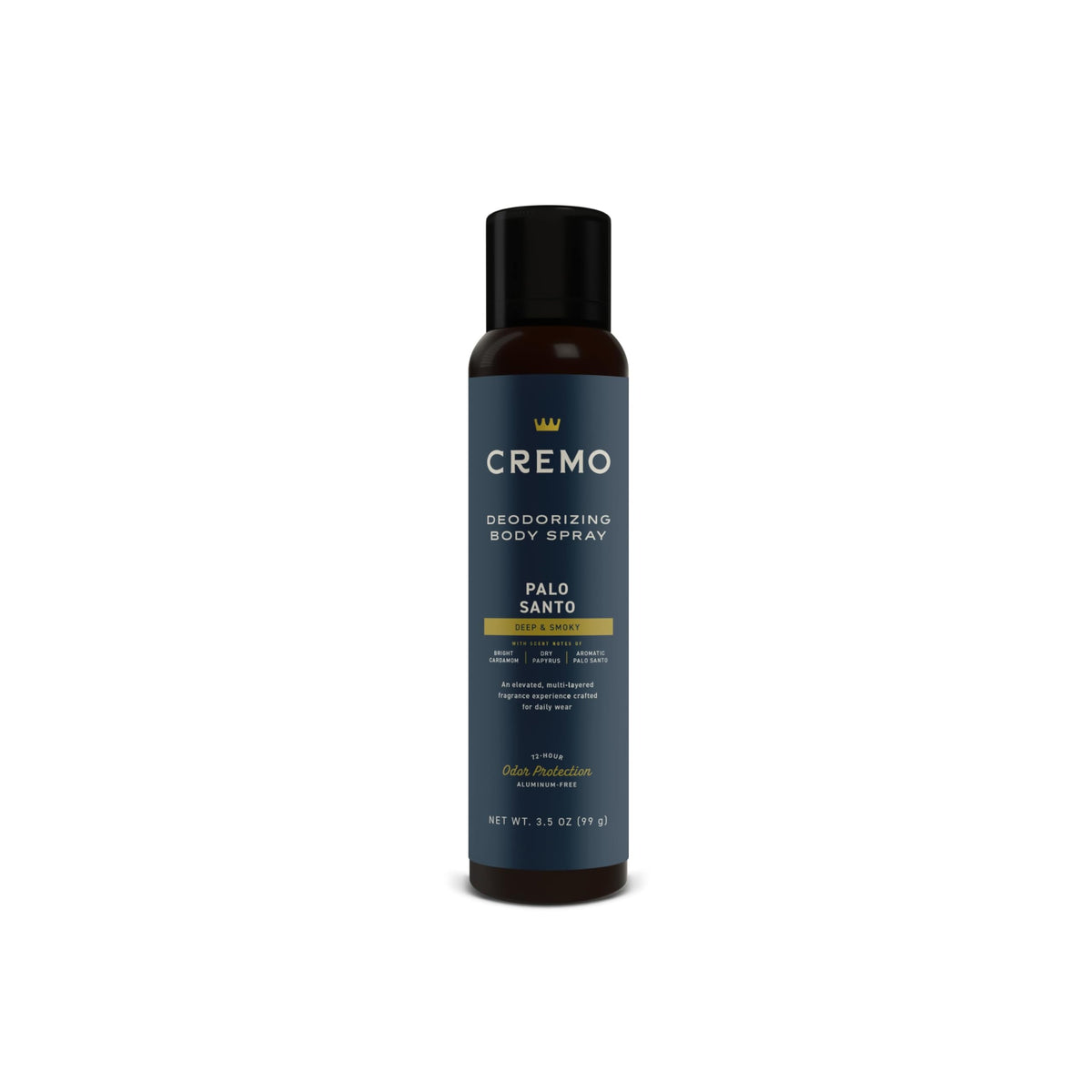Cremo bottle front packaging showing fragrance and size, ideal for daily carry