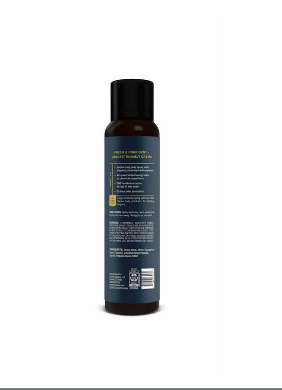 Cremo bottle placed on bathroom shelf with grooming items, coordinated routine benefit
