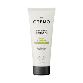 Cremo sage and citrus front packaging showing bottle benefits and scent