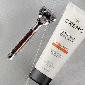 Cremo texture close-up highlighting creamy, ultra-slick formula for smoother blade glide