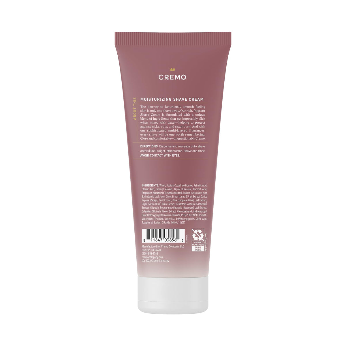 Cremo shave cream in bathroom lifestyle showing moisturized skin