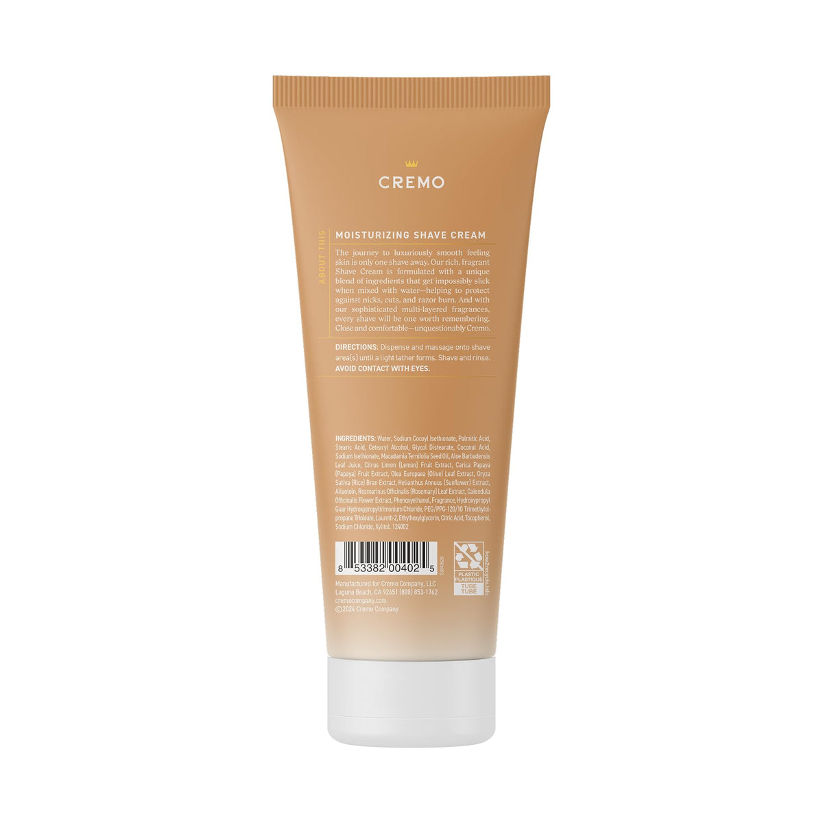Cremo shave cream in use on legs demonstrating smoother glide and reduced irritation