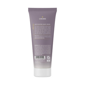 Cremo shaving cream applied to leg illustrating reduced nicks and smooth glide