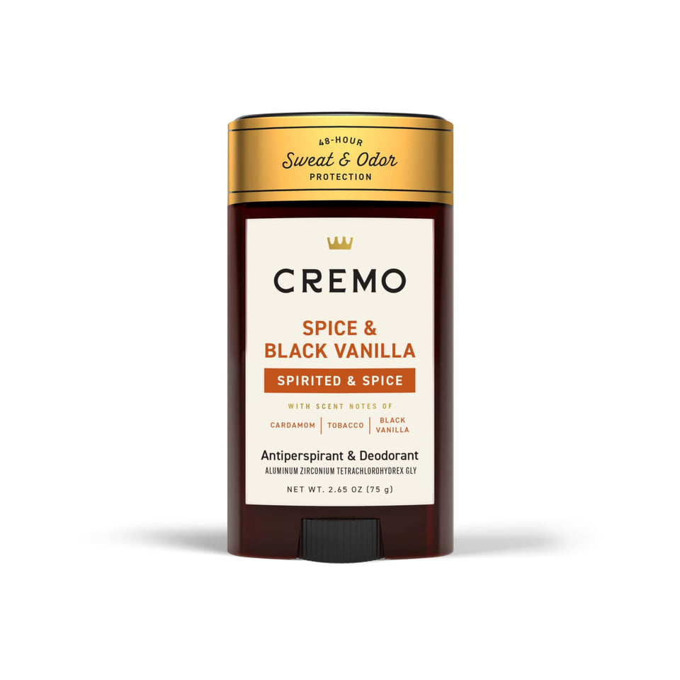 Cremo front packaging showing label and 2.65 oz size, highlighting confident scent