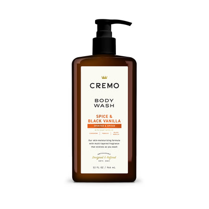 Cremo front pump bottle showing full 32 fl oz packaging and easy-dispense design