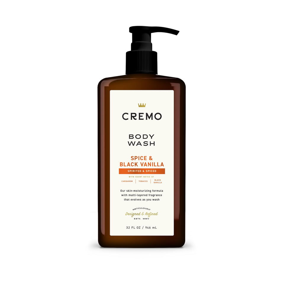 Cremo front pump bottle showing full 32 fl oz packaging and easy-dispense design