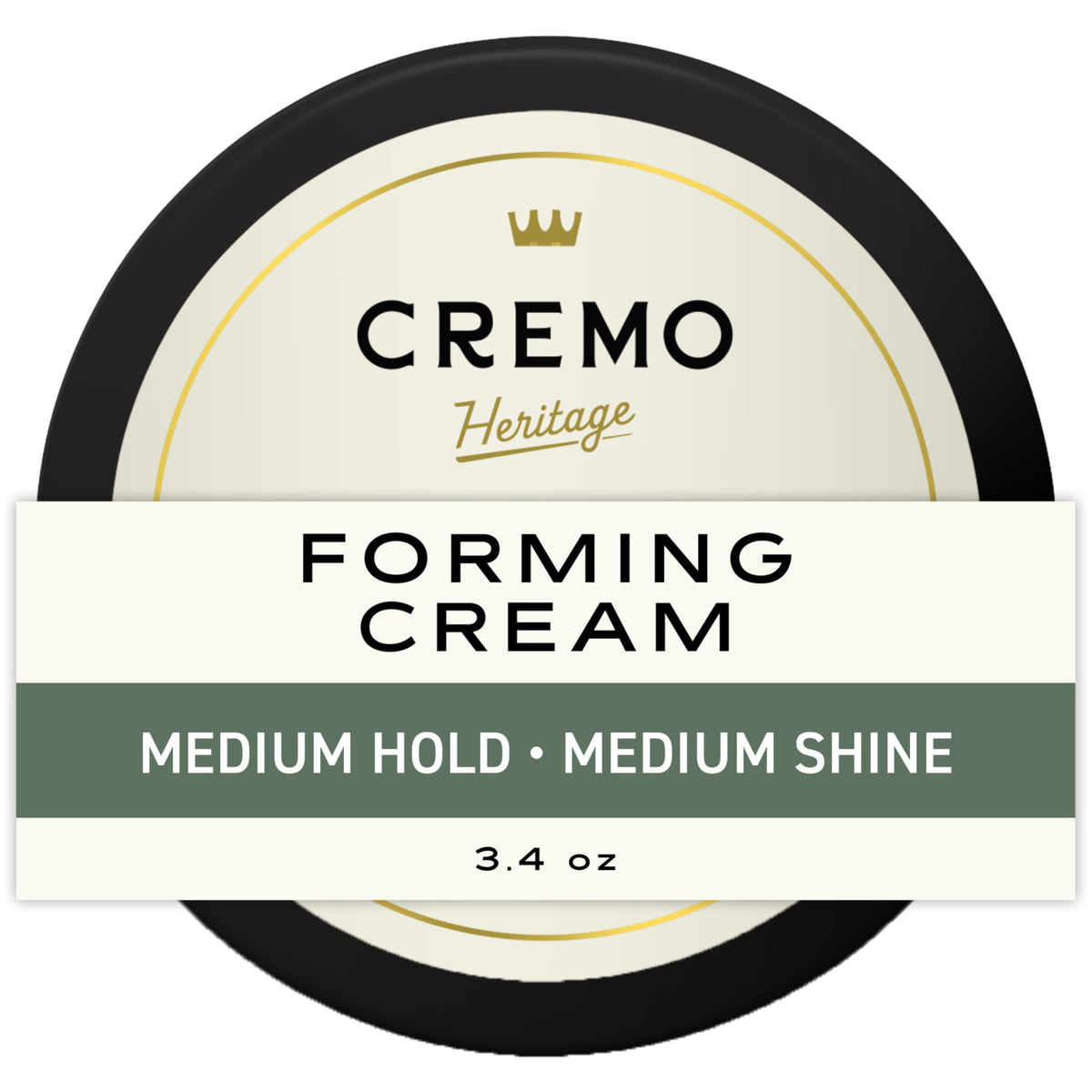 Cremo jar front view showing packaging and compact travel size benefit