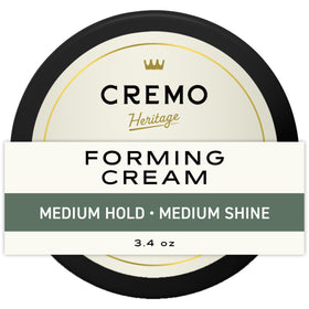 Cremo jar front view showing packaging and compact travel size benefit