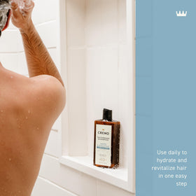 Cremo thickening shampoo foam texture demonstrating gentle lift benefit