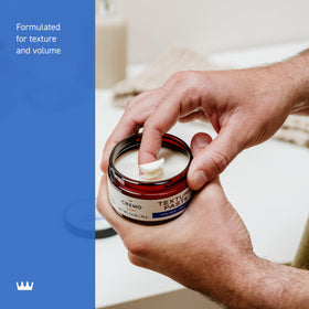 Cremo paste on hands being worked in for effortless application