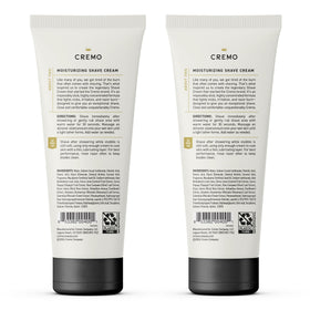 Cremo tube beside a razor illustrating 6 fl oz size and long-lasting supply