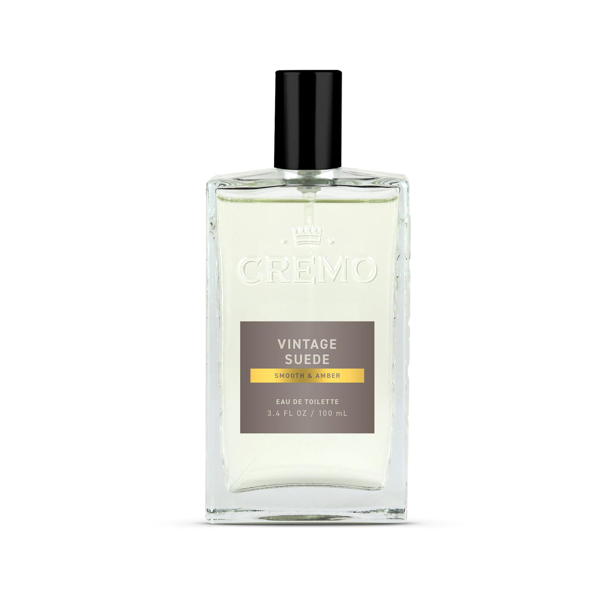 Cremo front bottle showing elegant label and travel-friendly size benefit