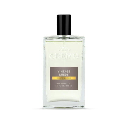 Cremo front bottle showing elegant label and travel-friendly size benefit