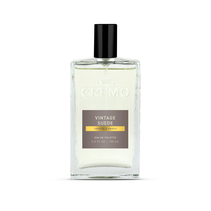 Cremo front bottle showing elegant label and travel-friendly size benefit
