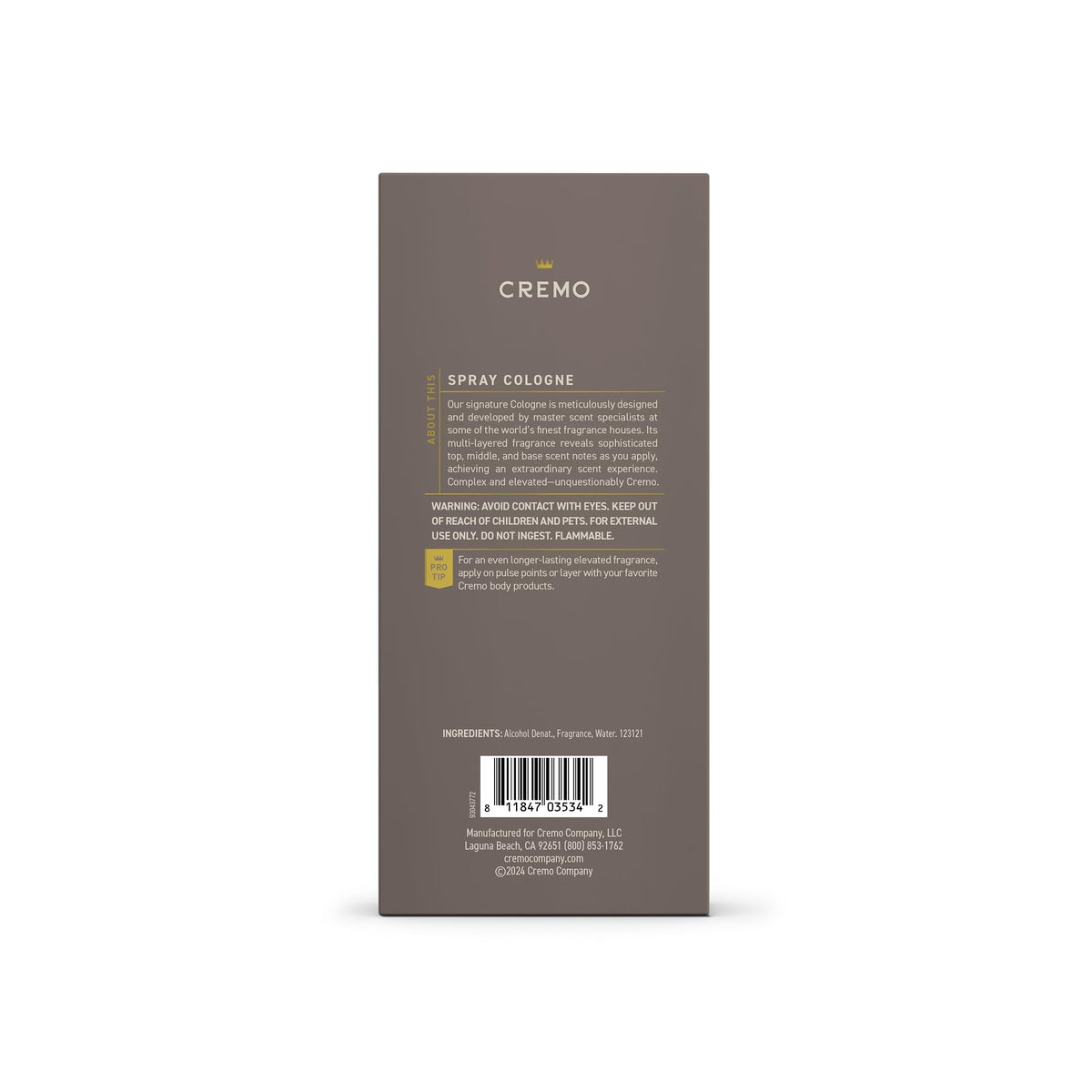 Cremo Vintage Suede with matching body wash demonstrating coordinated grooming