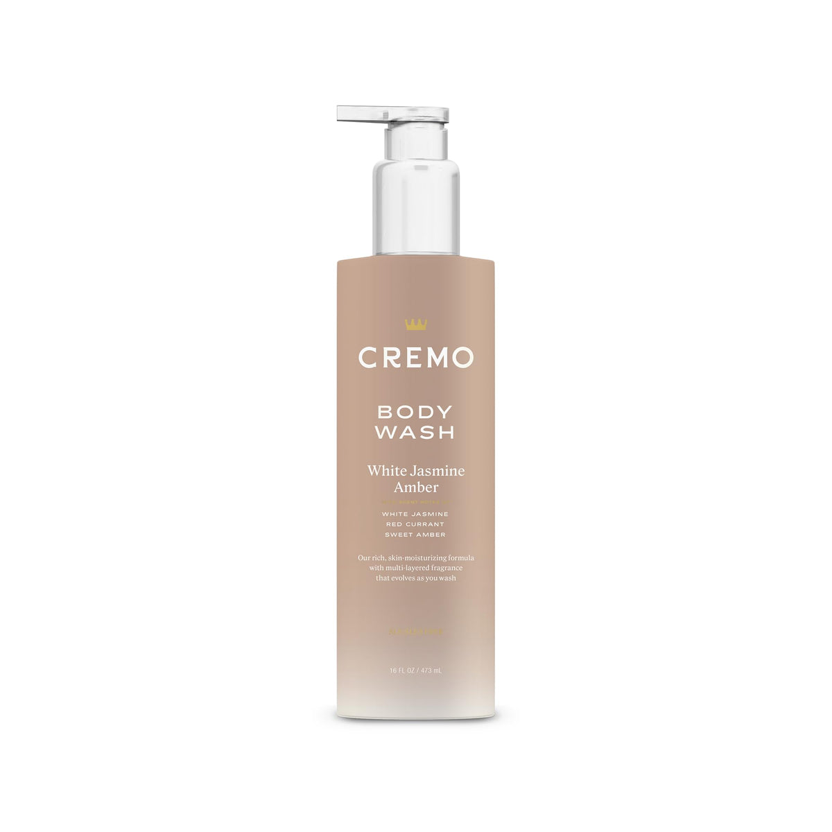 Cremo bottle front packaging showing fragrance and moisturizing benefit