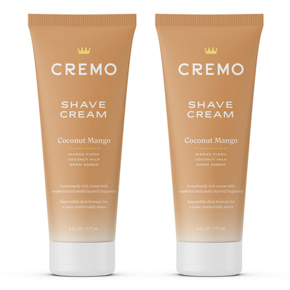 Cremo front packaging showing tubes and scent, highlights long-lasting supply