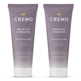 Cremo front packaging showing dual 6 fl oz tubes and lavender scent benefit
