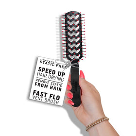 Cricket brush used with blow dryer to speed styling and reduce heat exposure