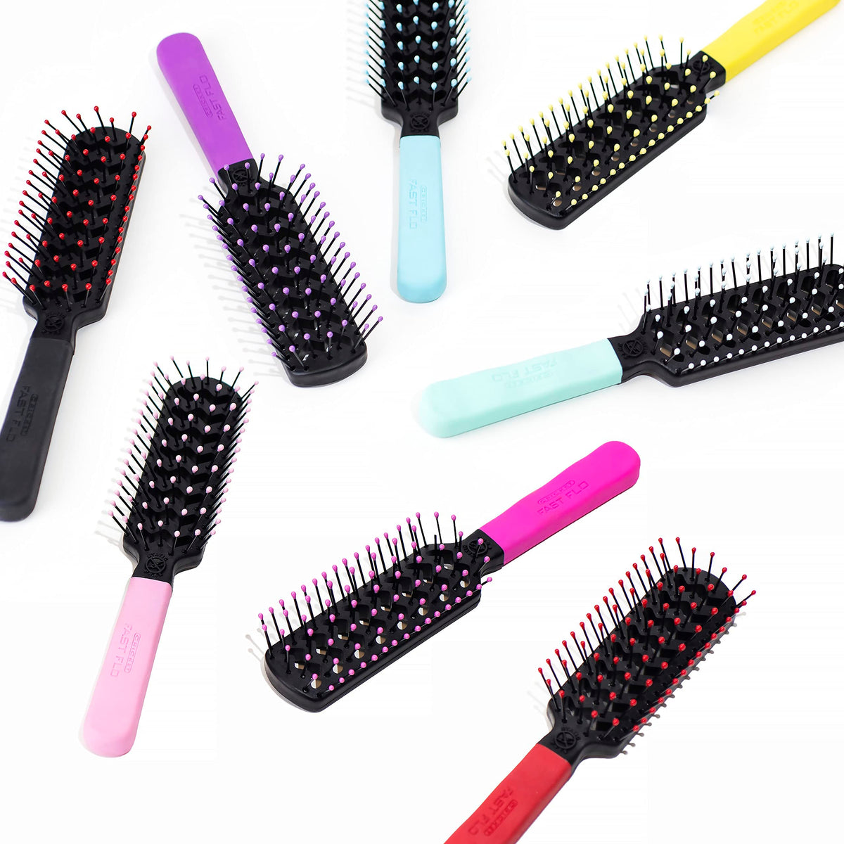 Cricket Fast Flo in use with hair dryer demonstrating quick blow-drying benefit