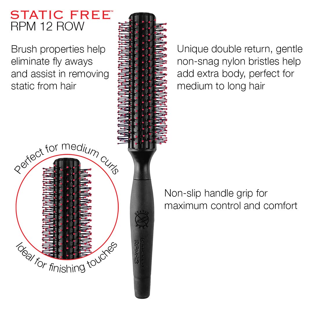 Cricket RPM 12 bristle detail with anti-static nylon and ball tips to prevent snagging