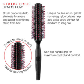 Cricket RPM 12 bristle detail with anti-static nylon and ball tips to prevent snagging