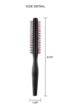 Cricket brush in blow-dry action smoothing hair with reduced frizz