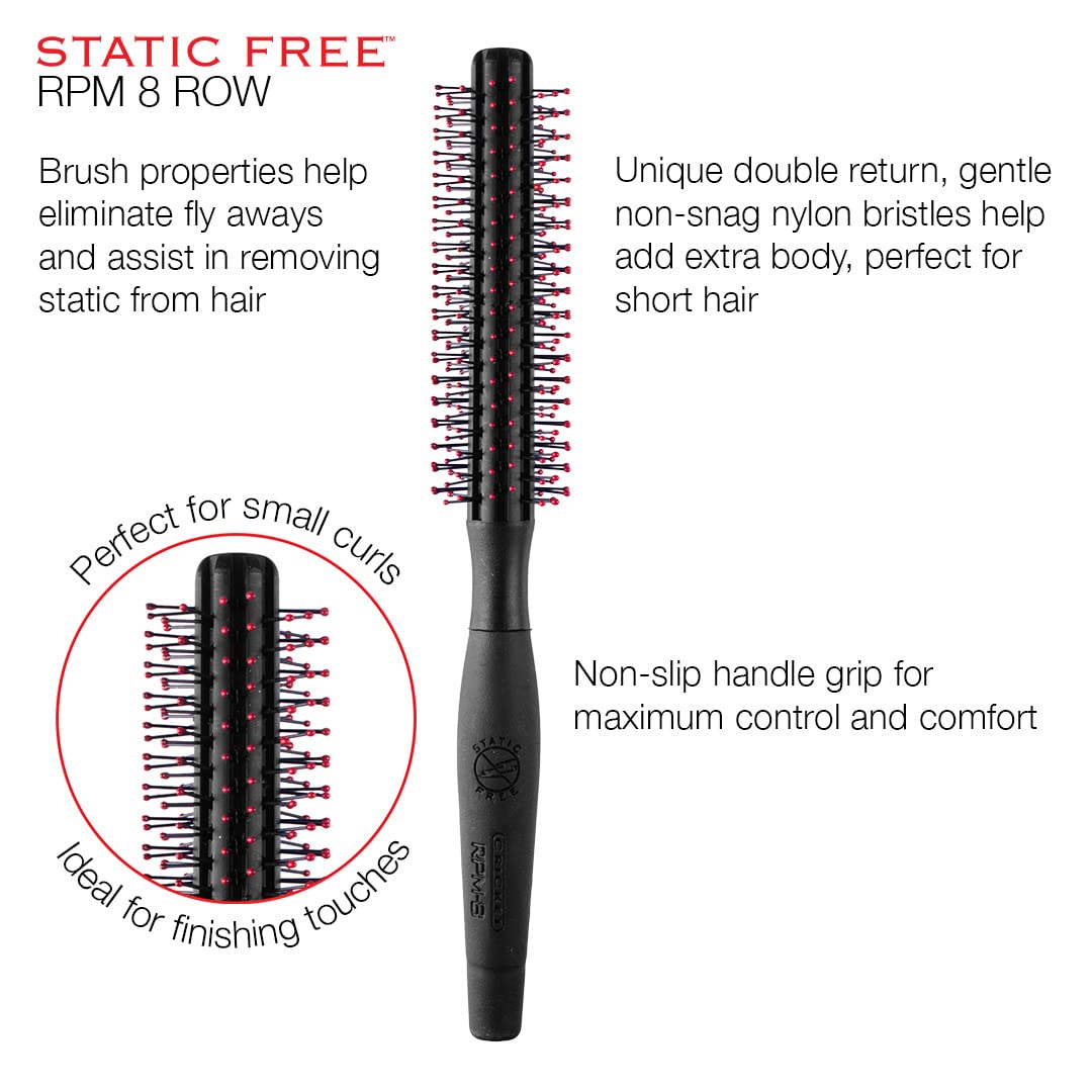 Cricket brush in hand demonstrating scale and comfortable styling balance