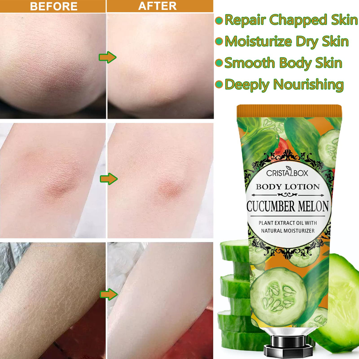 CRISTALBOX shea butter and aloe vera ingredients staged, natural hydration and soothing benefit