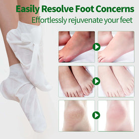 CRISTALBOX feet wearing masks and outer socks showing secure fit benefit