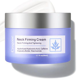 Crogooe front packaging showing product and benefit of firmer-looking neck