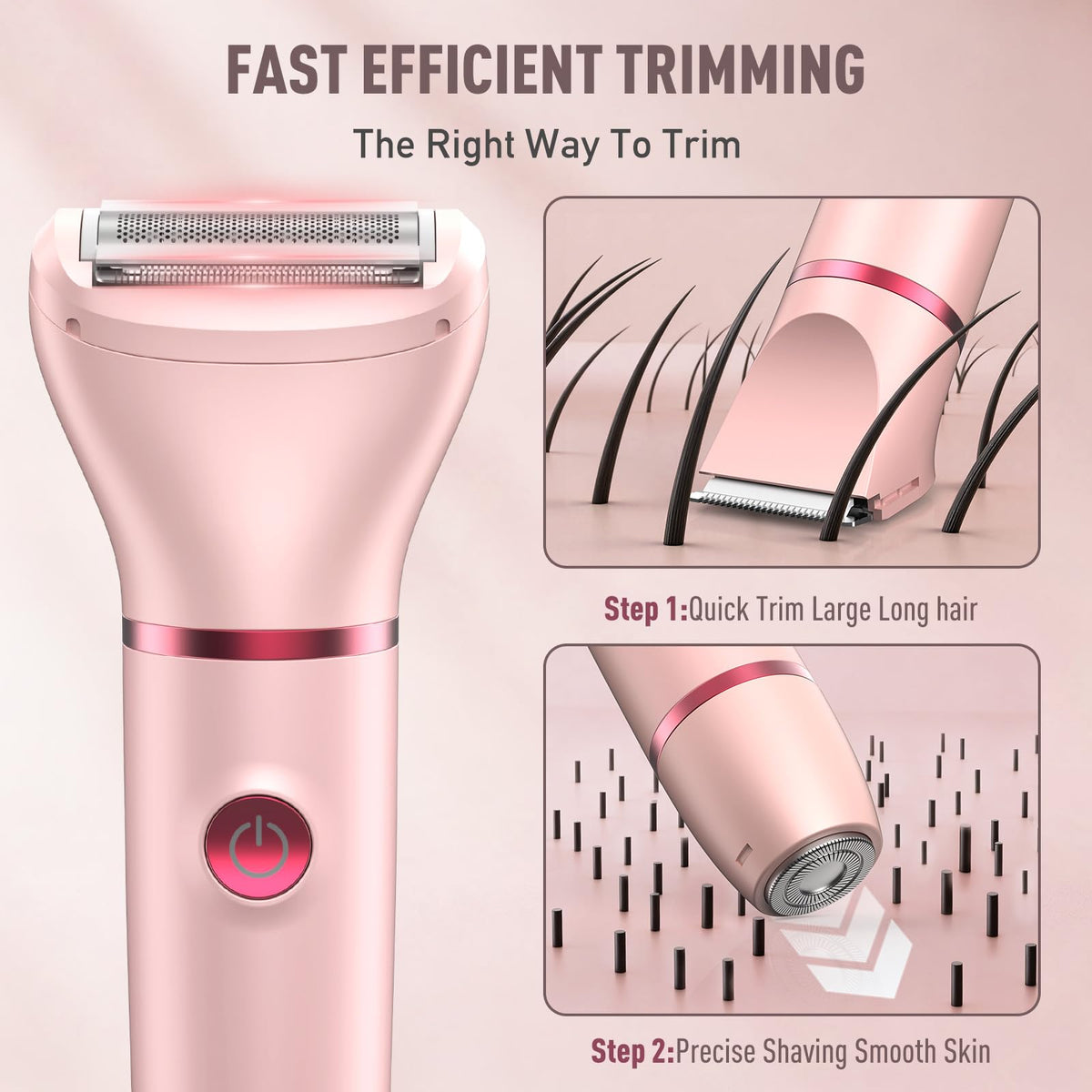 Crolanli three attachments laid out demonstrating versatility for bikini face and body