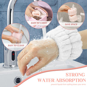 Crosize wristband used during makeup application to keep forearm and workspace clean