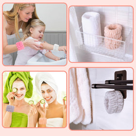 Crosize wrist towels displayed on bathroom vanity for tidy routines
