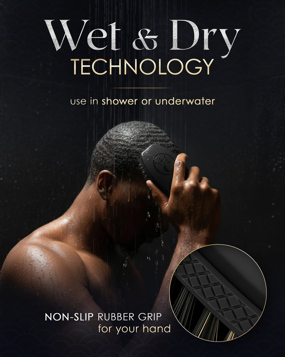 Crown Quality boar bristle detail highlighting mixed bristles for natural shine