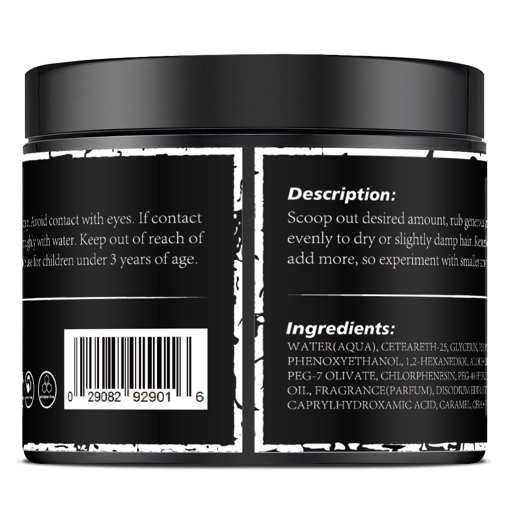 Crownnaturally label close-up highlighting ingredient list and barber-grade quality