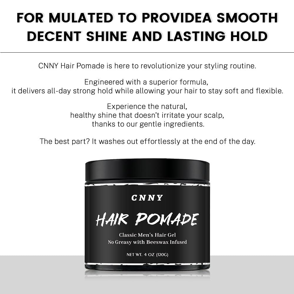 Crownnaturally styled slick-back on male model highlighting strong hold and medium shine